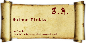 Beiner Mietta névjegykártya